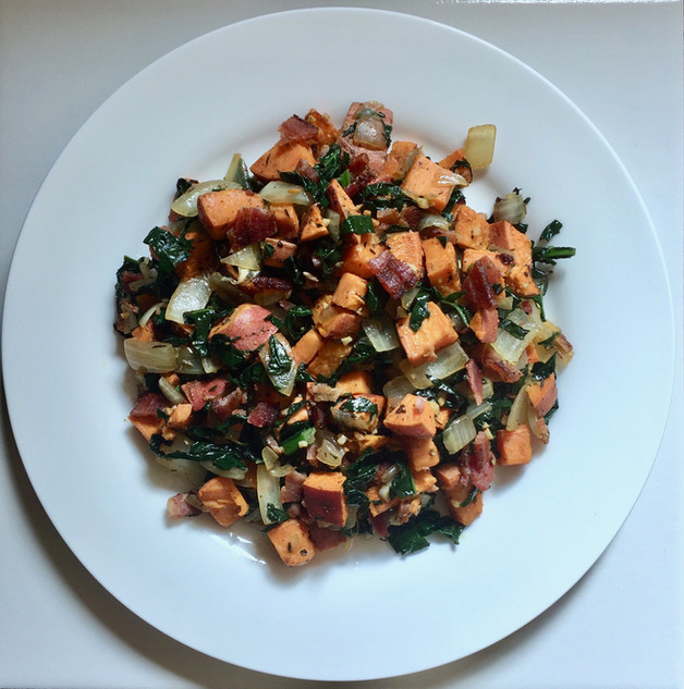 Sweet Potato, Bacon & Kale Hash