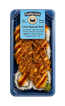 chefs special roll sushi