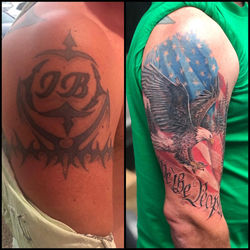 American flag & eagle tattoo