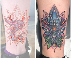 Custom cover-up tattoo cover-up by Art & Ink Tattoo Gallery in Woodstock GA