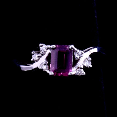Thumbnail: Rhodolite Garnet and Diamond Ring