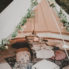 Outdoor glamping lounge