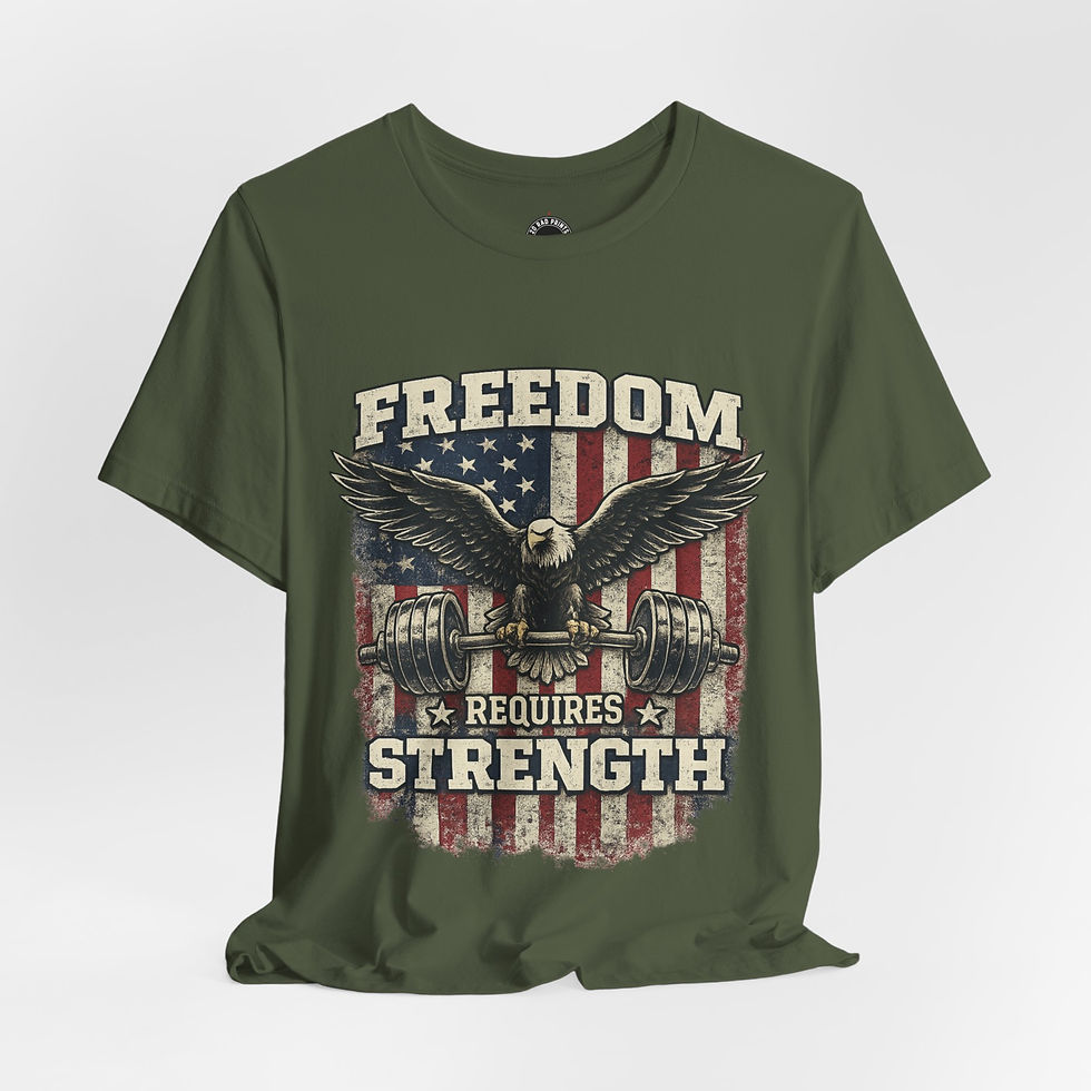 Thumbnail: Freedom Requires Strength Tee — Patriotic Eagle American Flag T-Shirt
