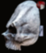 Yorick grey resin skull mask side view