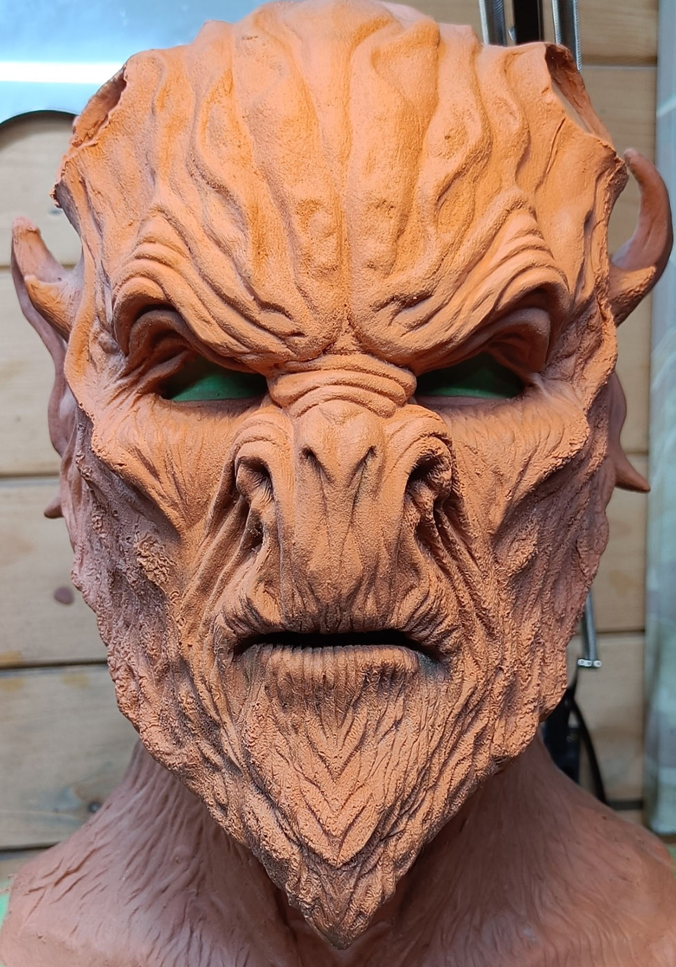 Demon mask sculpture