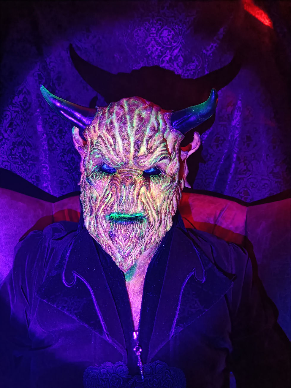 Demon silicone mask with UV paint