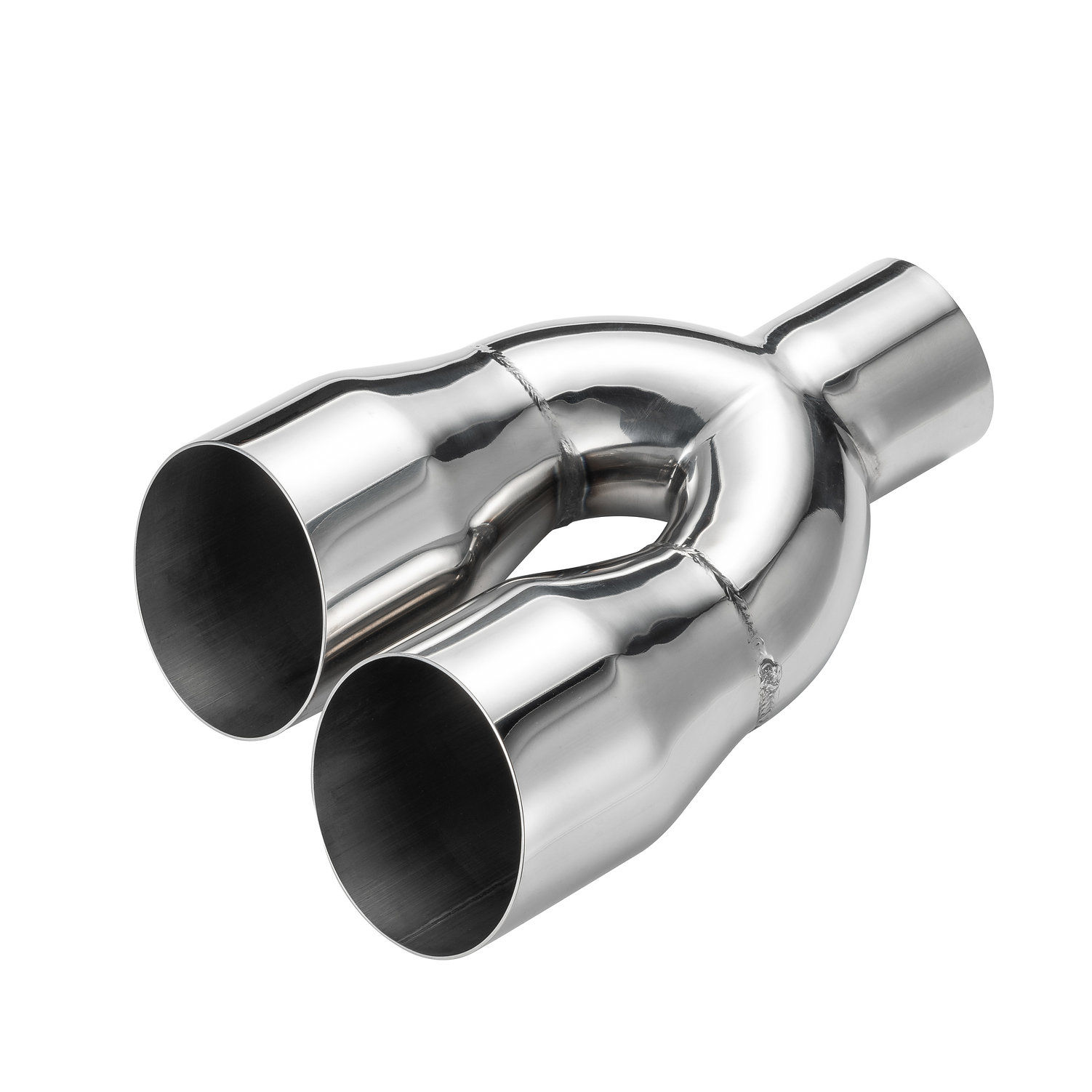 Exhaust pipe 2.5" Center In / 3.5" Dual Out Stainless Steel Weld On muffler