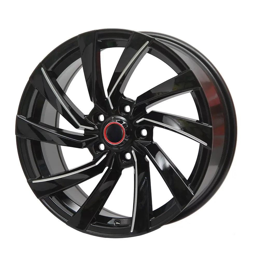 Thumbnail: 17X 7.5 Inch Gloss Black Milling Wheels Rim 5x114.3 Wheel 5 Lug ET 35 CB 73.1