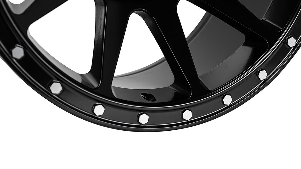 Thumbnail: 17 X 9 Inch Matt Black Rivets Wheels Rim 6 x 5.5 Wheel ET -10 mm CB 110.1