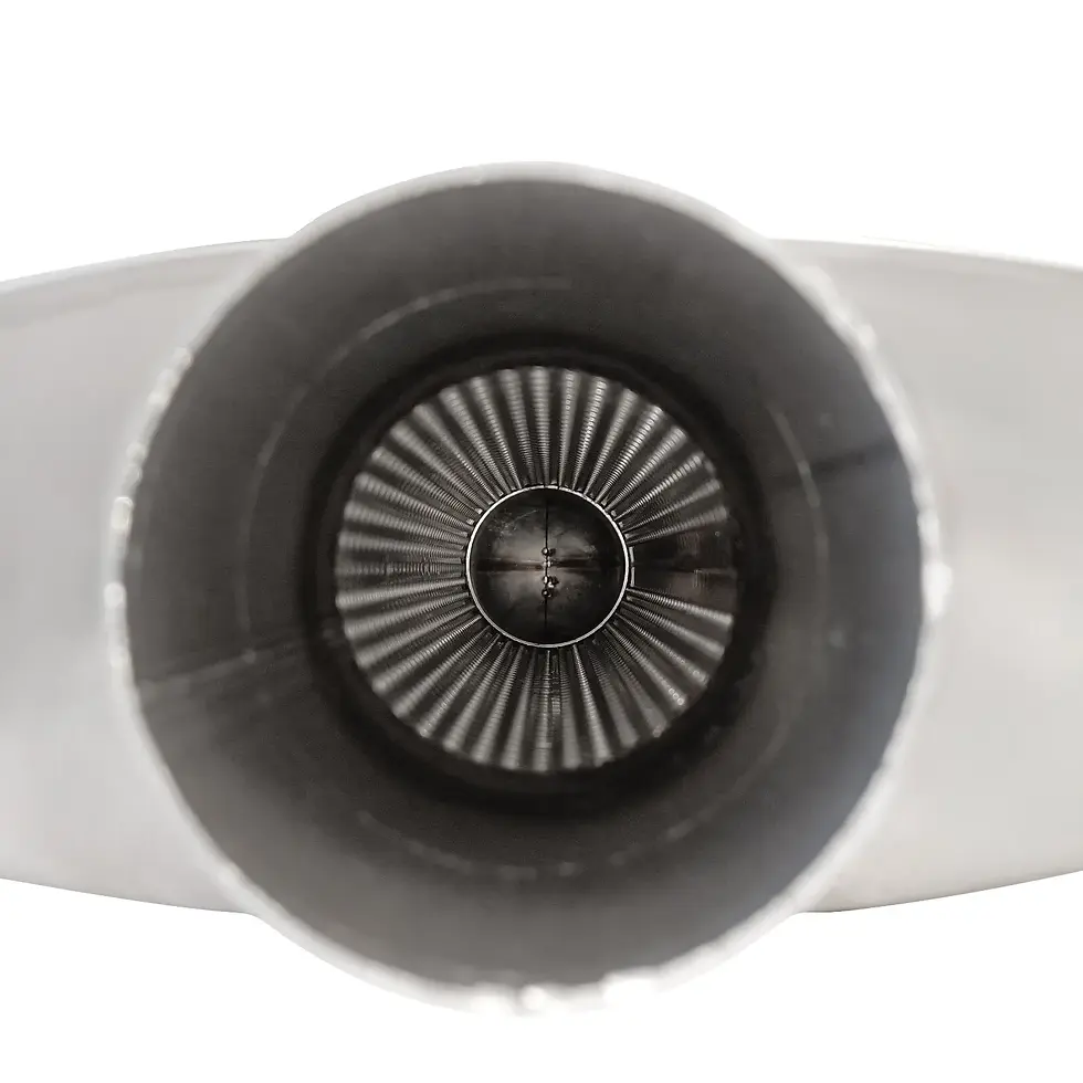 Thumbnail: Muffler Oval 2.5 inch Center In / 2.5" Dual Out Stainless Steel Exhaust