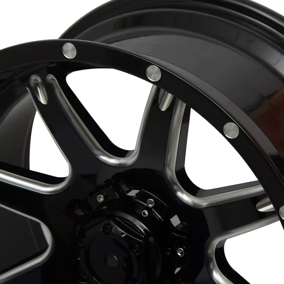 Thumbnail: 18X 9 Inch Gloss Black Milling Wheels Rim 6x139.7 Wheel 6 Lug ET 0 mm CB 110
