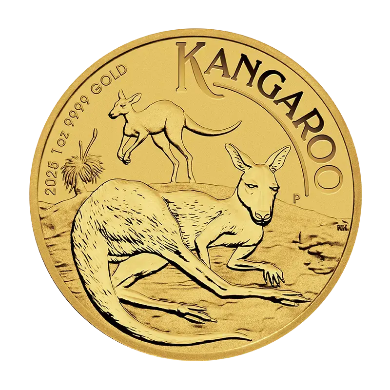 “Australia 2025 Kangaroo 1 oz goud voorkant