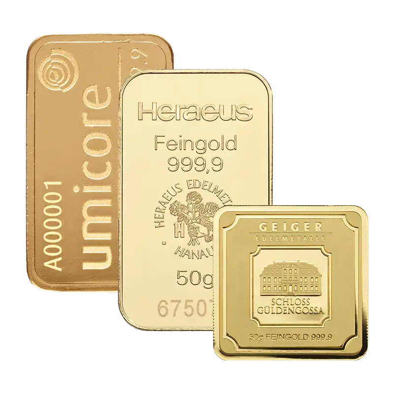 50 gram goud, divers, voorkant