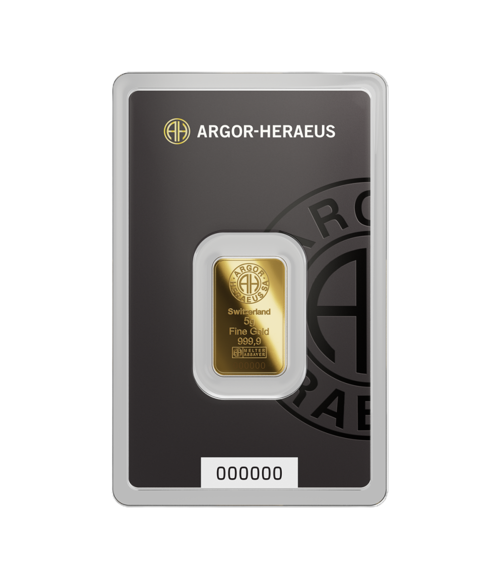 5 g Goudbaar Argor-Heraeus | 999,9 Goud