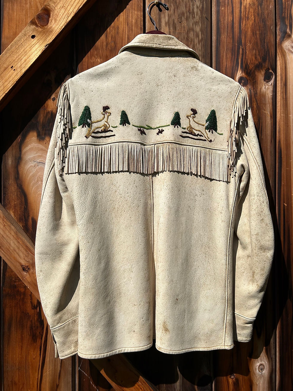 Thumbnail: c.1960s Buckskin Beaded Fringe [S/M]