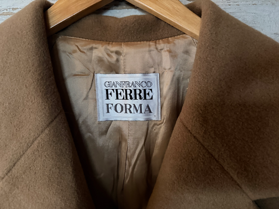 Thumbnail: c.1990s Gianfranco Ferre Camel Coat [L] 
