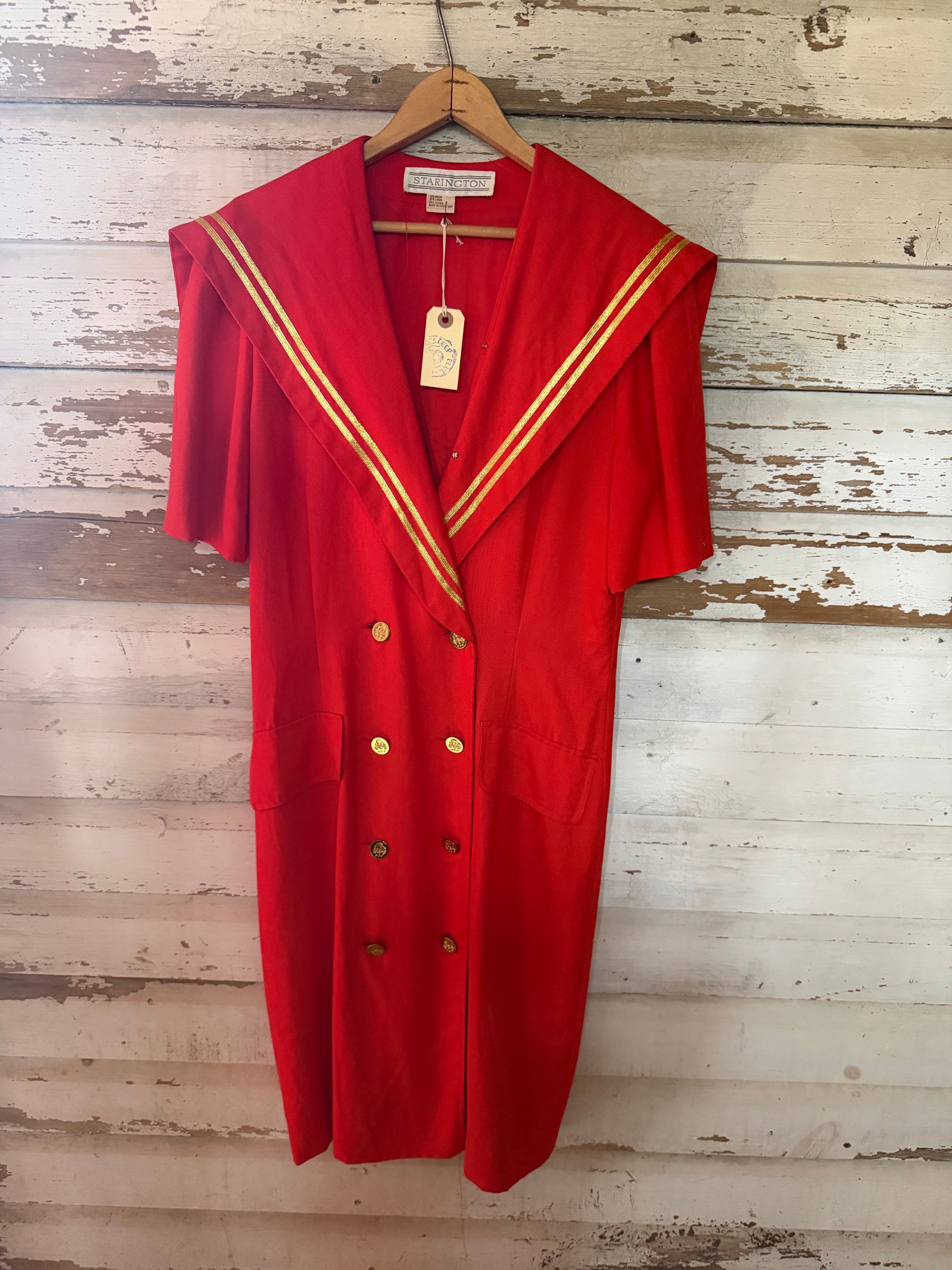 c.1980s Linen Sailor Dress [M] 