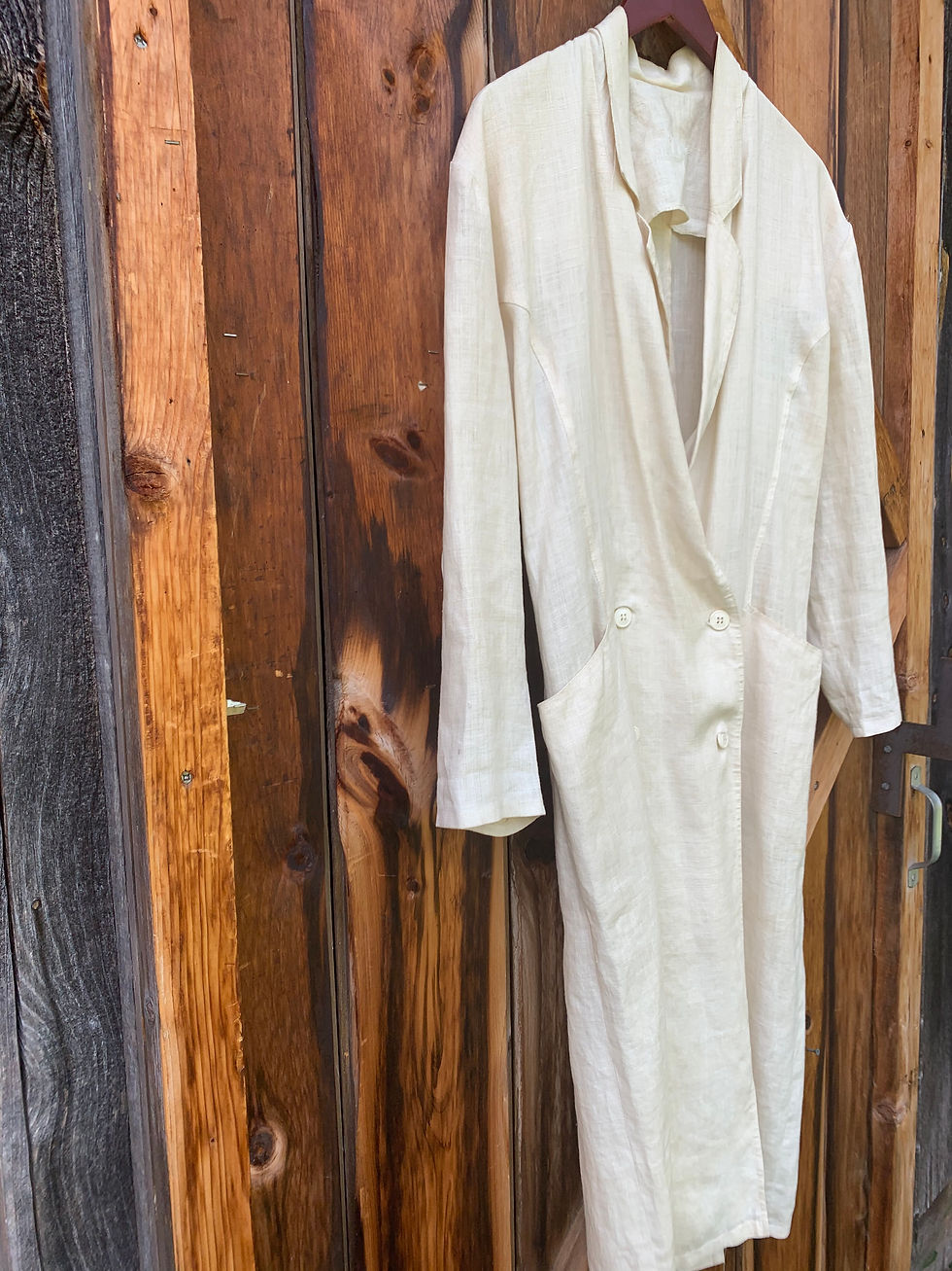 Thumbnail: c. 1990's Linen Car Coat [M]