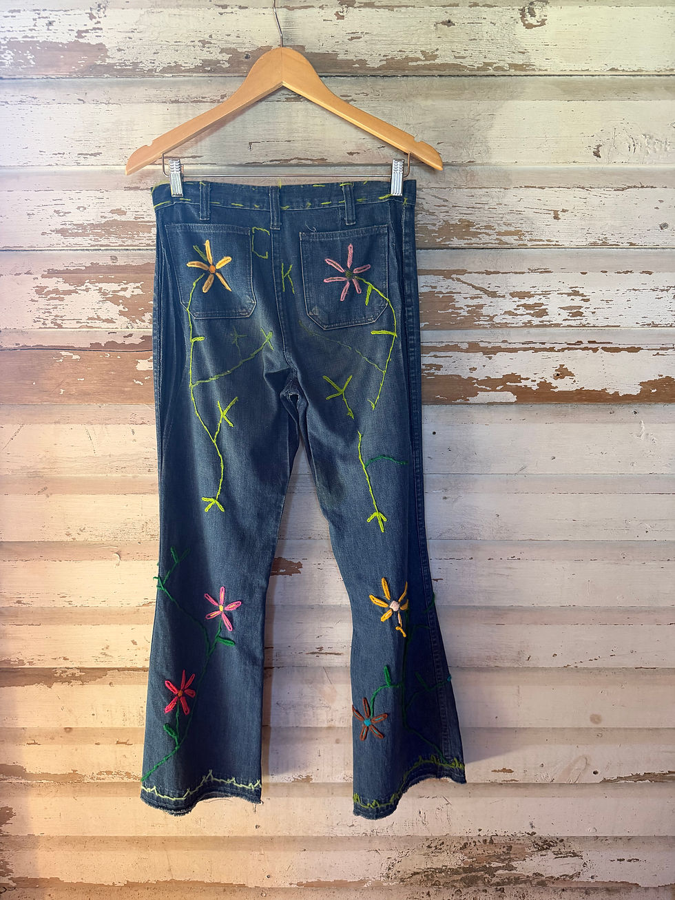 Thumbnail: c.1970s Seafarer Hand Embroidered Jeans [30”] 