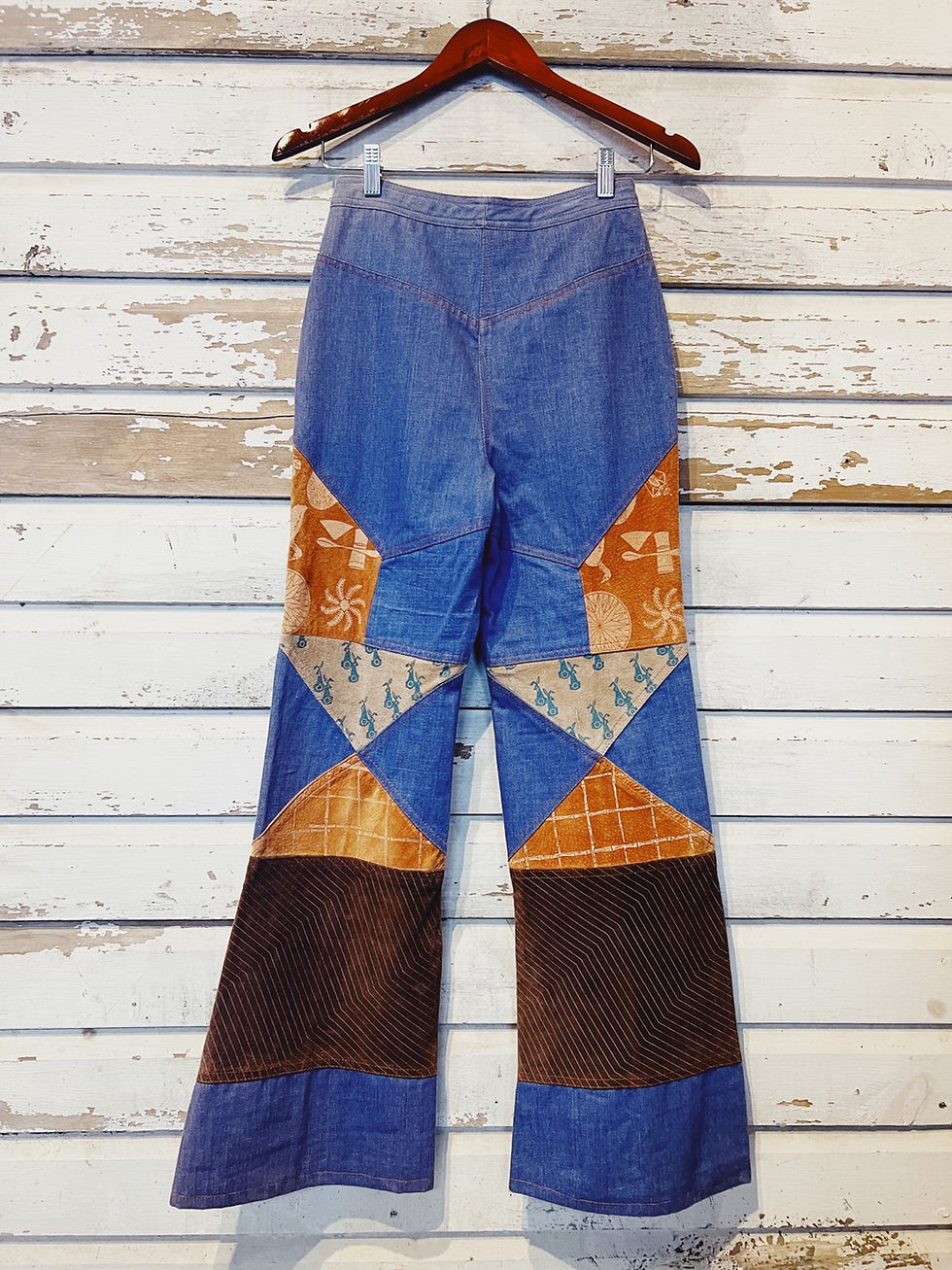 Thumbnail: c.1970s Suede Patchwork Bells [26”]