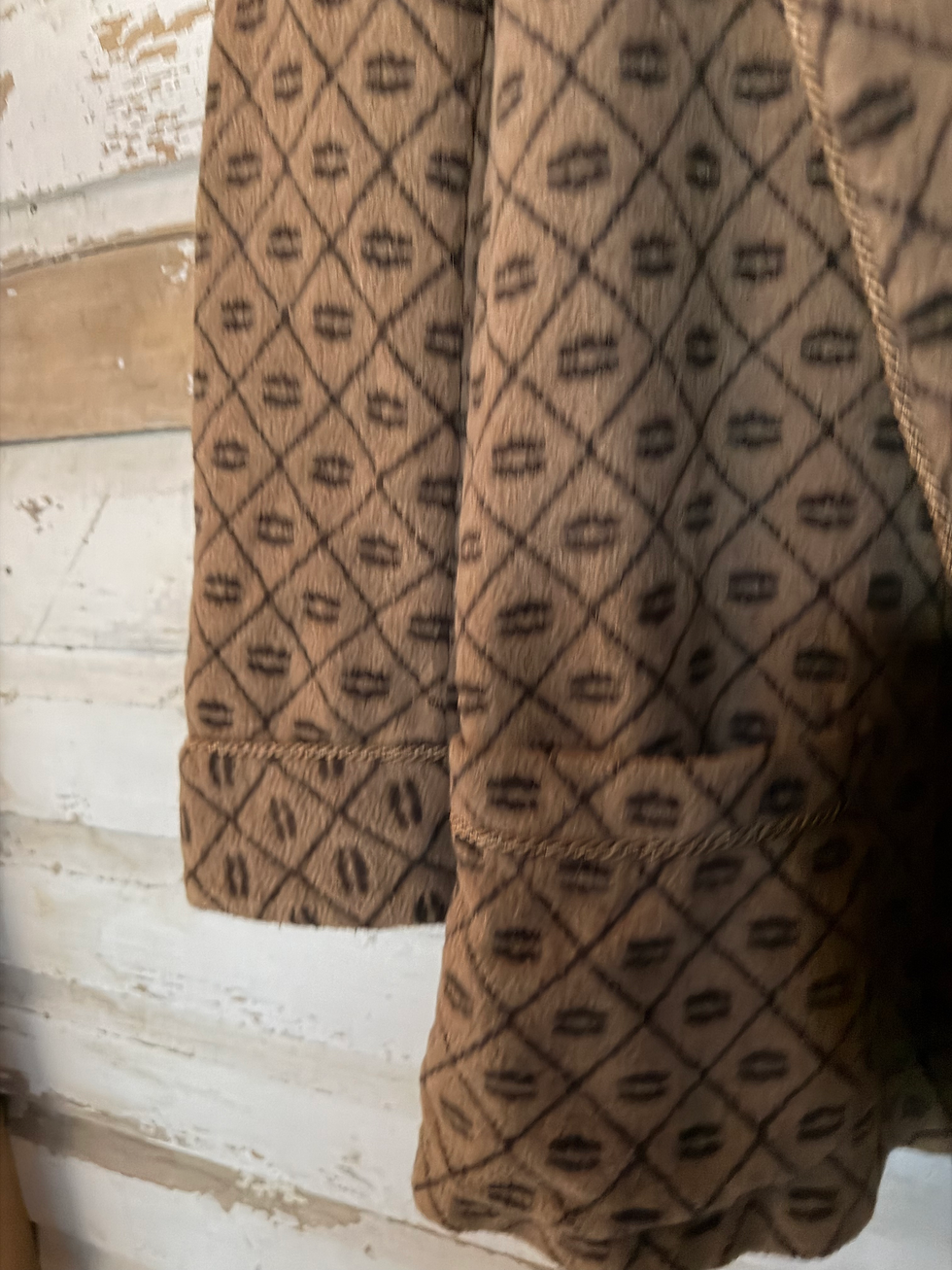 Thumbnail: c.1950s Geo Belted Blanket Jacket [M]  