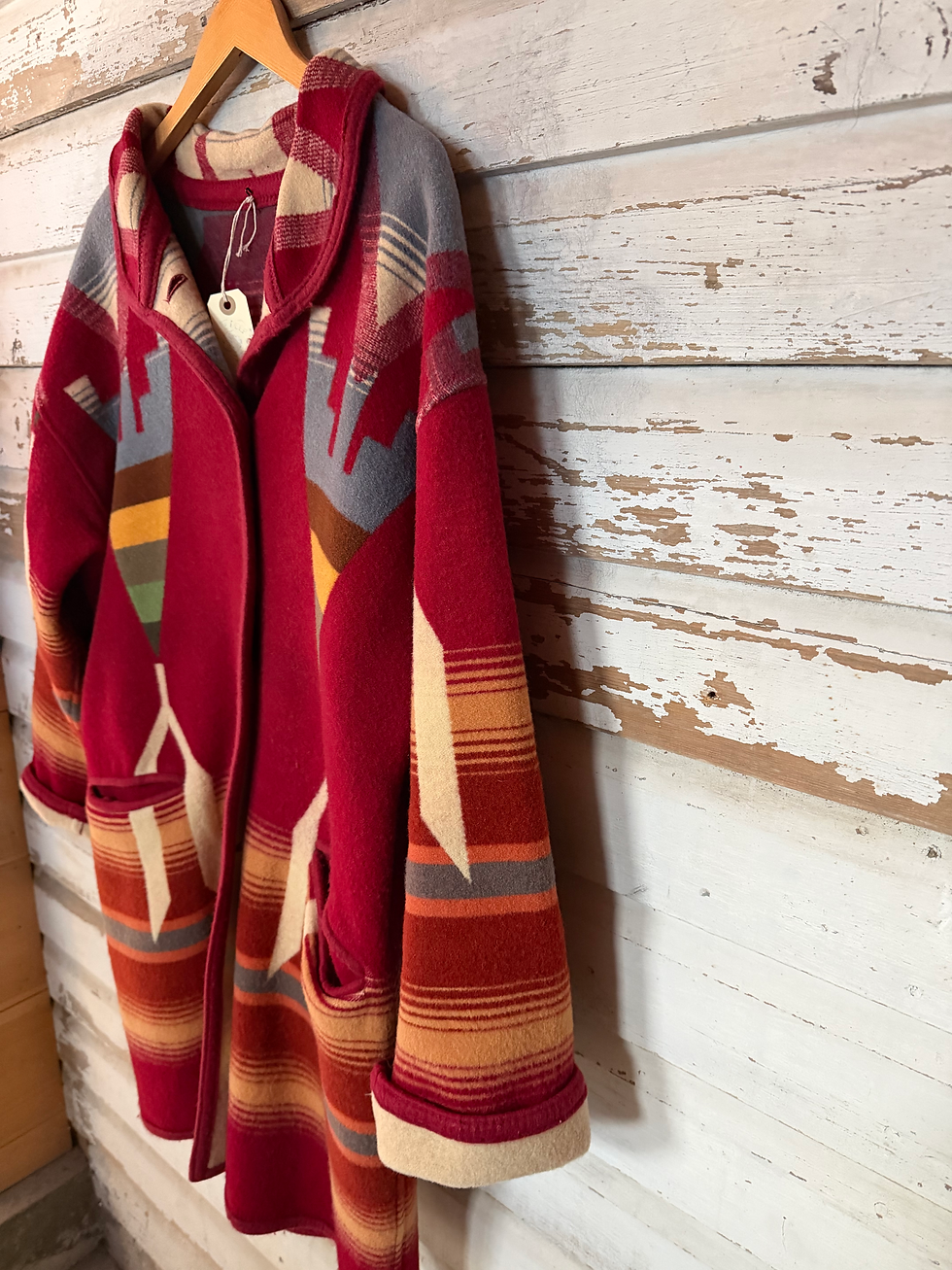 Thumbnail: c.1980s Southwest Blanket Coat [L] 