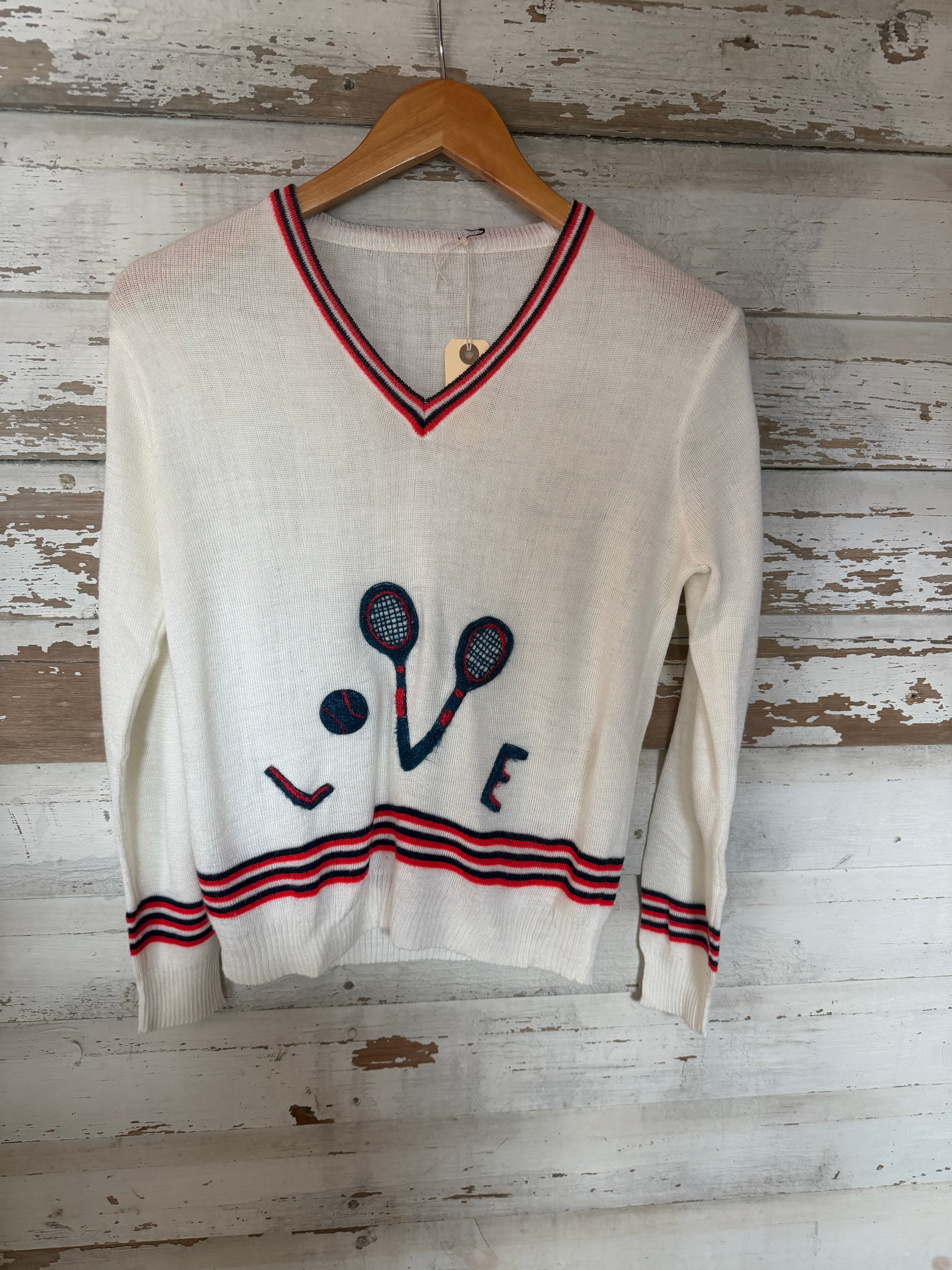 c.1970s Tennis “Love” Sweater [S/M]
