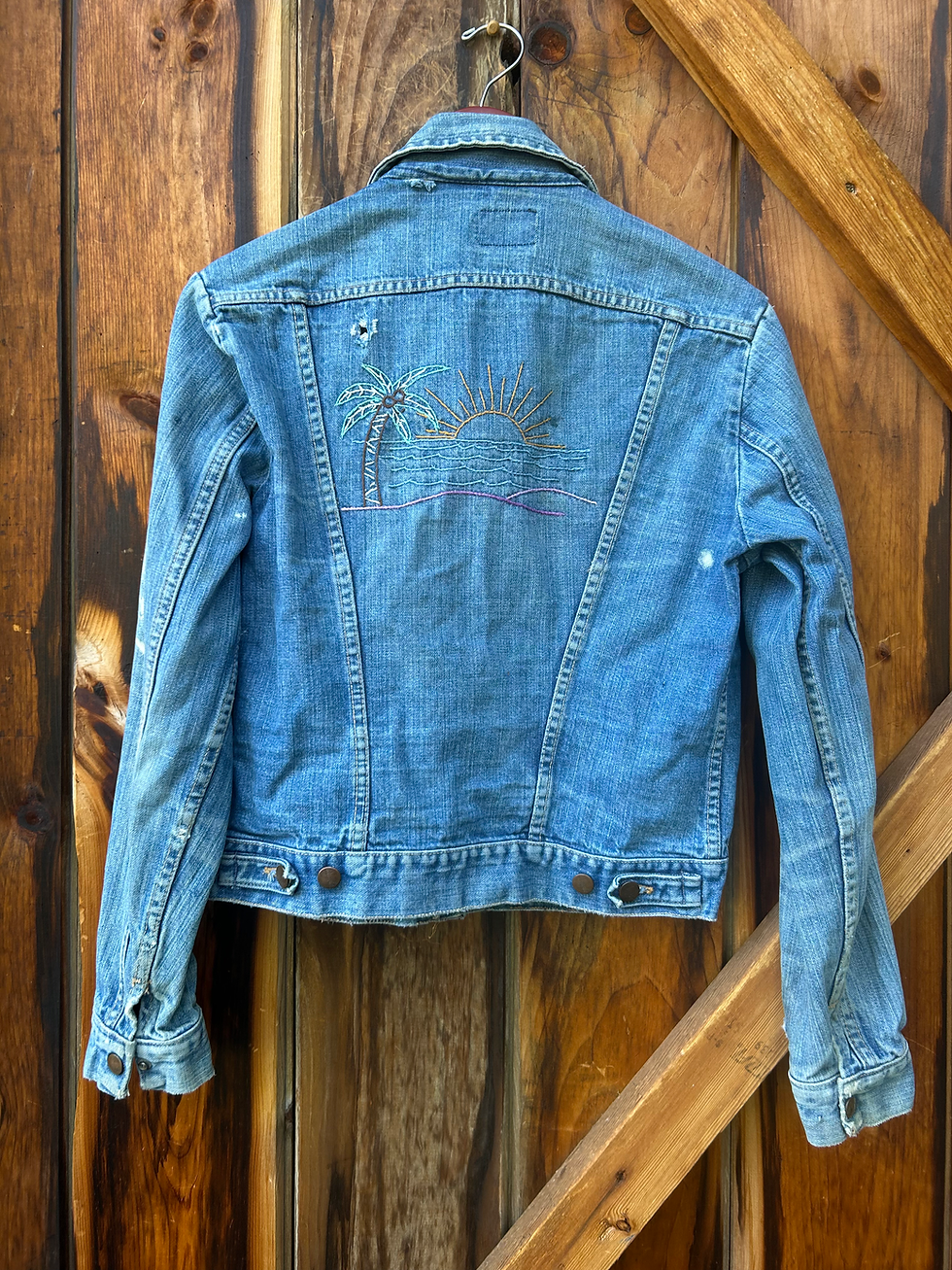 Thumbnail: c.1970s Hand Embroidered Sunset Jacket [M] 