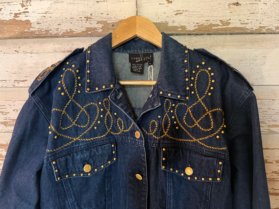 Thumbnail: c.1980s-90s Denim Nautical Jacket [S] 
