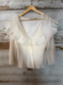 c.1990s Valentino Silk Organza Ruffle Blouse [L] 