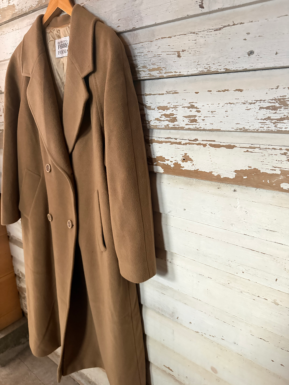 Thumbnail: c.1990s Gianfranco Ferre Camel Coat [L] 