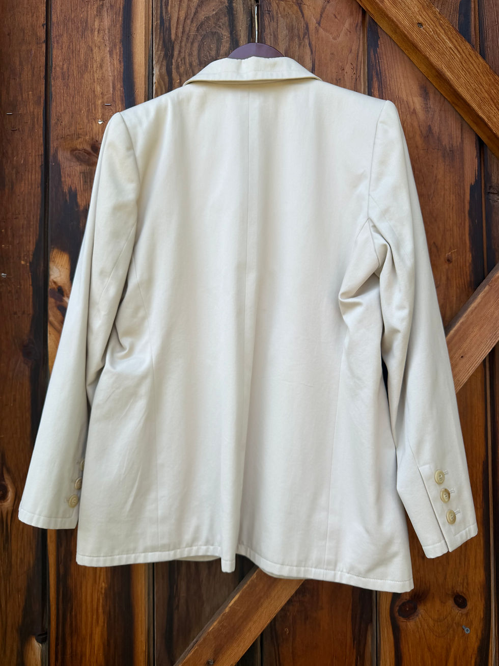 Thumbnail: c.1980s-90s Yves Saint Laurent Crème Cotton Blazer [L] 