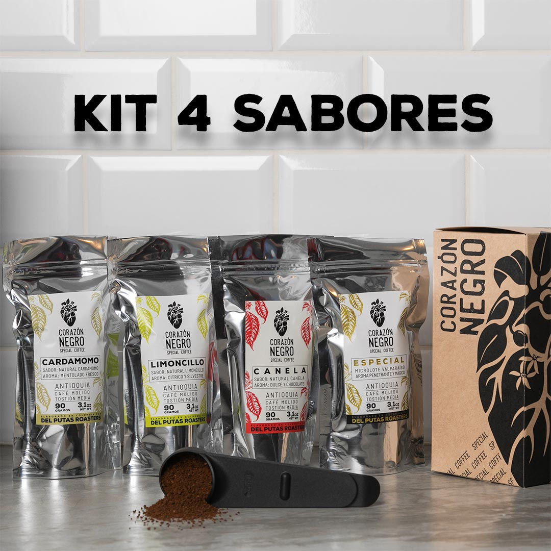 Kit 4 Sabores Corazón Negro