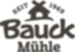 Logo von Bauck Mühle mit Schriftzug 'Seit 1969' und einer stilisierten Mühle.