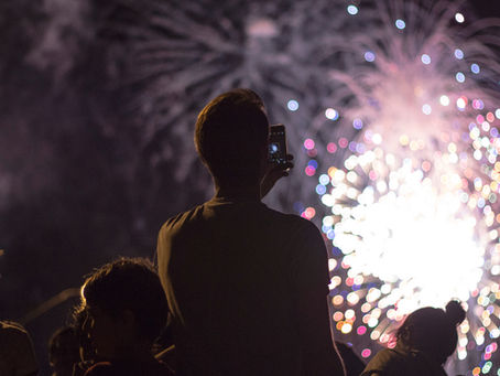 people watching fireworks