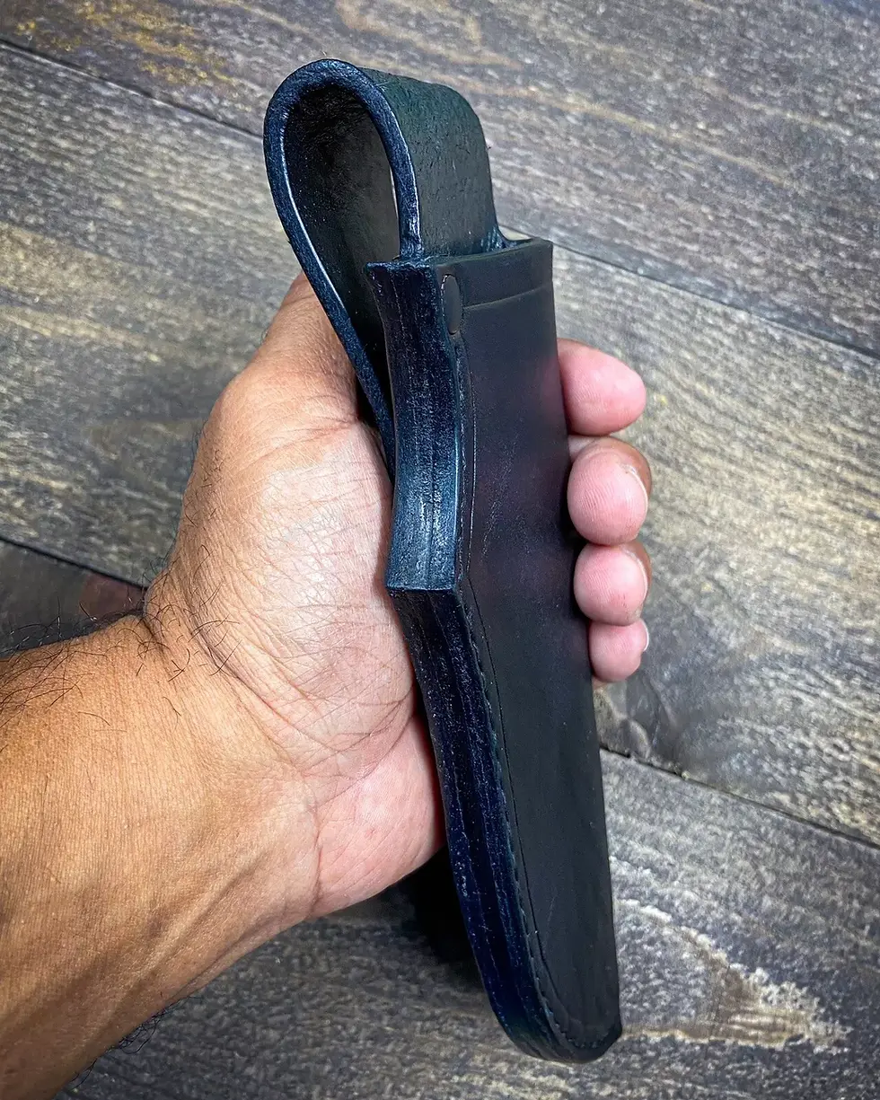 Thumbnail: Black leather handmade knife sheath for fixed blade 9-10" knife