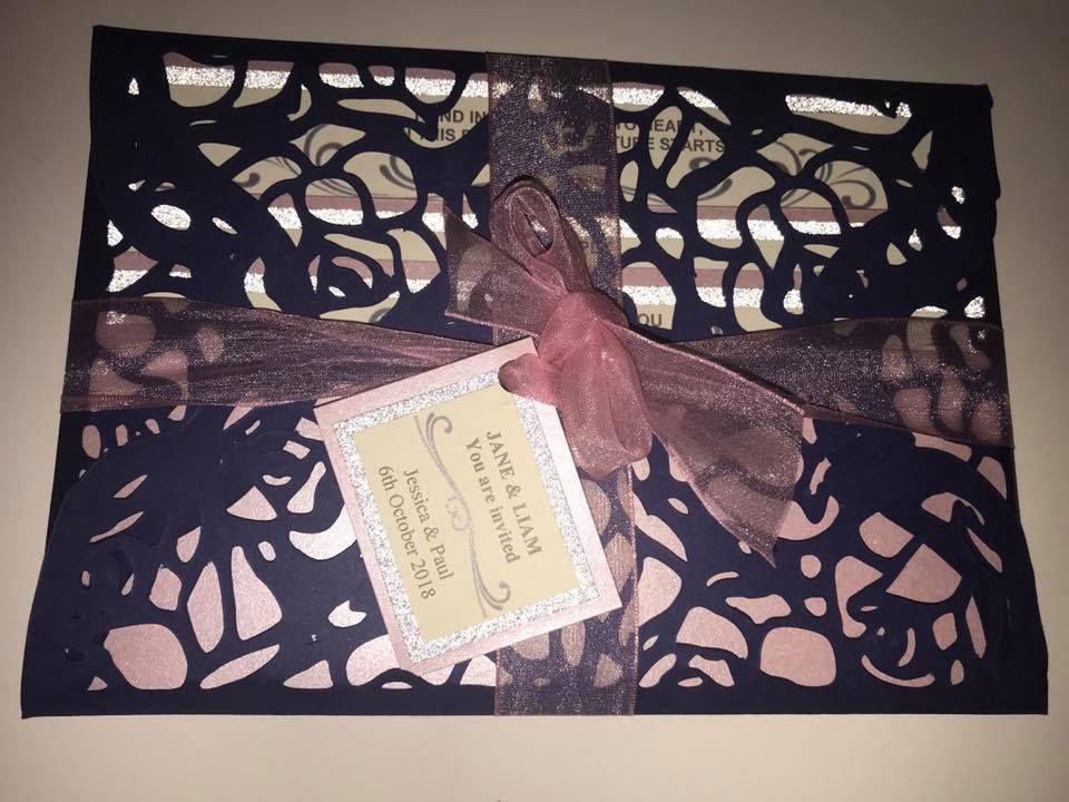 'Joss' Laser Cut 4 Side Invitation