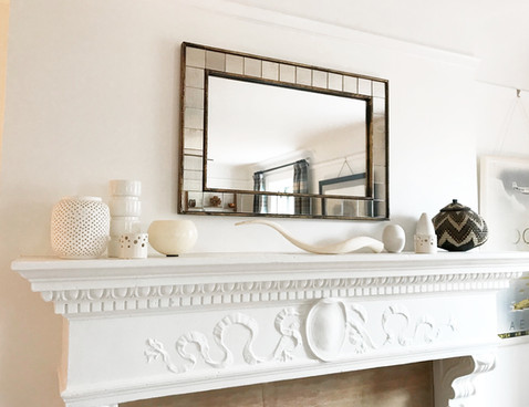 fireplace mantle mirror decor