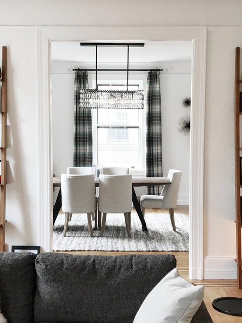 wool curtains chandelier