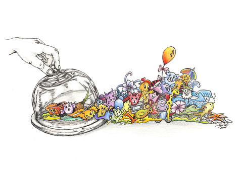 käse, cheese, doodle, doodle art, käseglocke, bunt, zeichnung, wimmelbild, suchbild