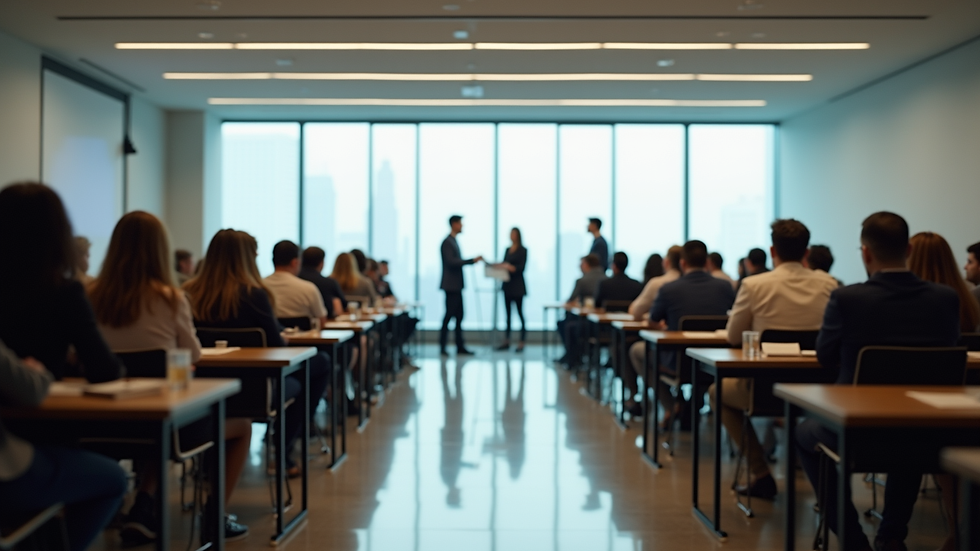 Vista a nivel de sala de juntas con equipo de trabajo en reunión