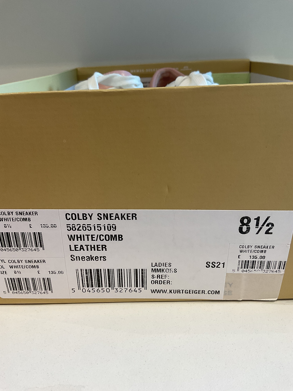 Thumbnail: Michael kors white pink leather trainers size 6.5 