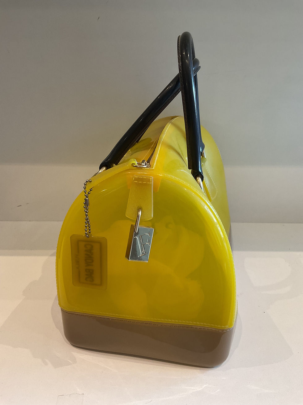 Thumbnail: Furla yellow Candy rubber handbag