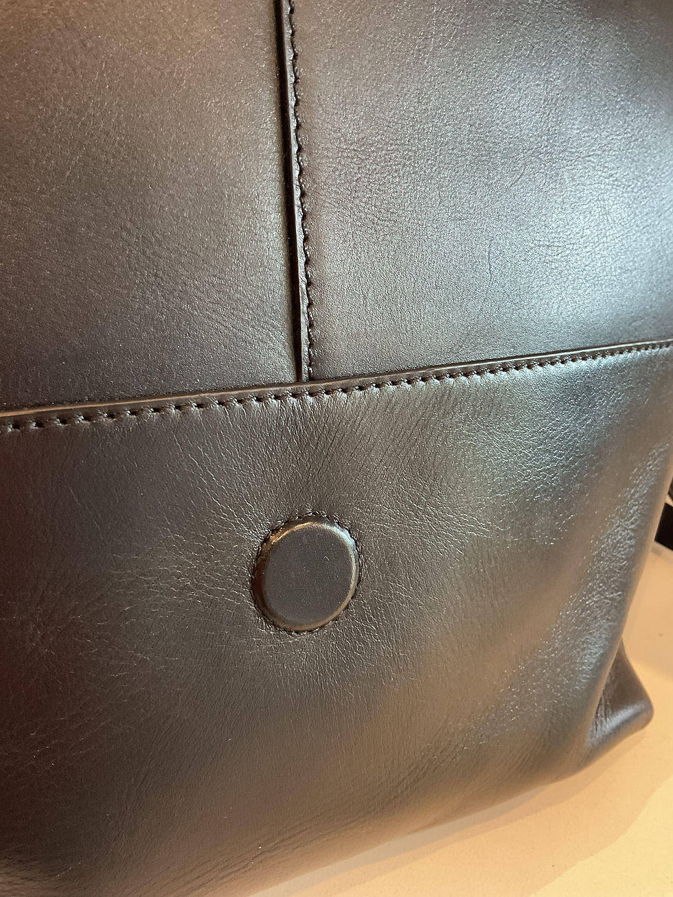 Thumbnail: John Lewis black leather backpack 