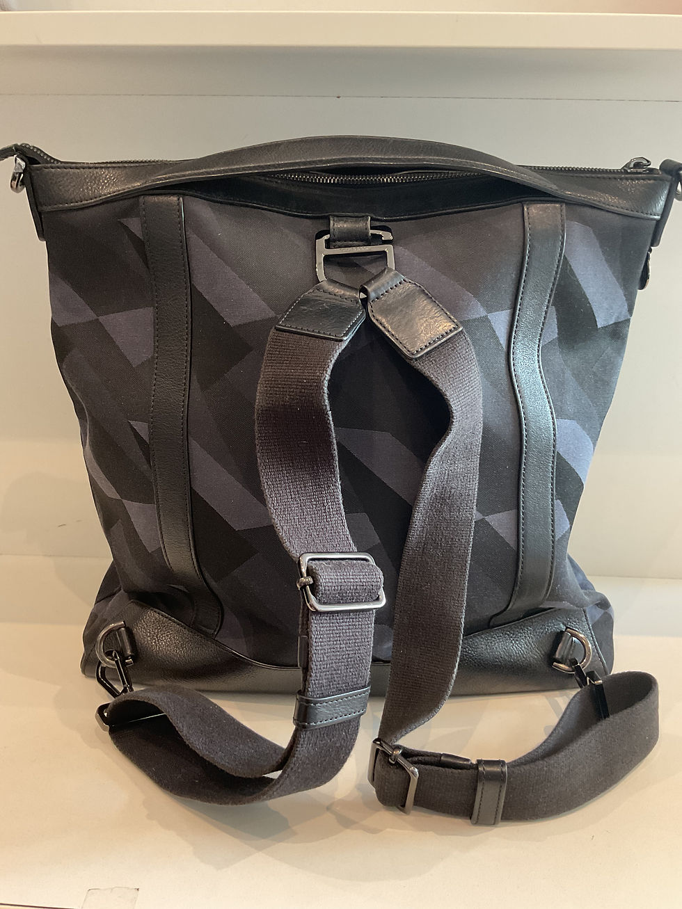 Thumbnail: Mulberry multitasker blue dazzle camo canvas and leather backpack 