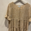 Thumbnail: Blue Vanilla Light Brown Beige Short Sleeve Tiered Dress Size 14 L
