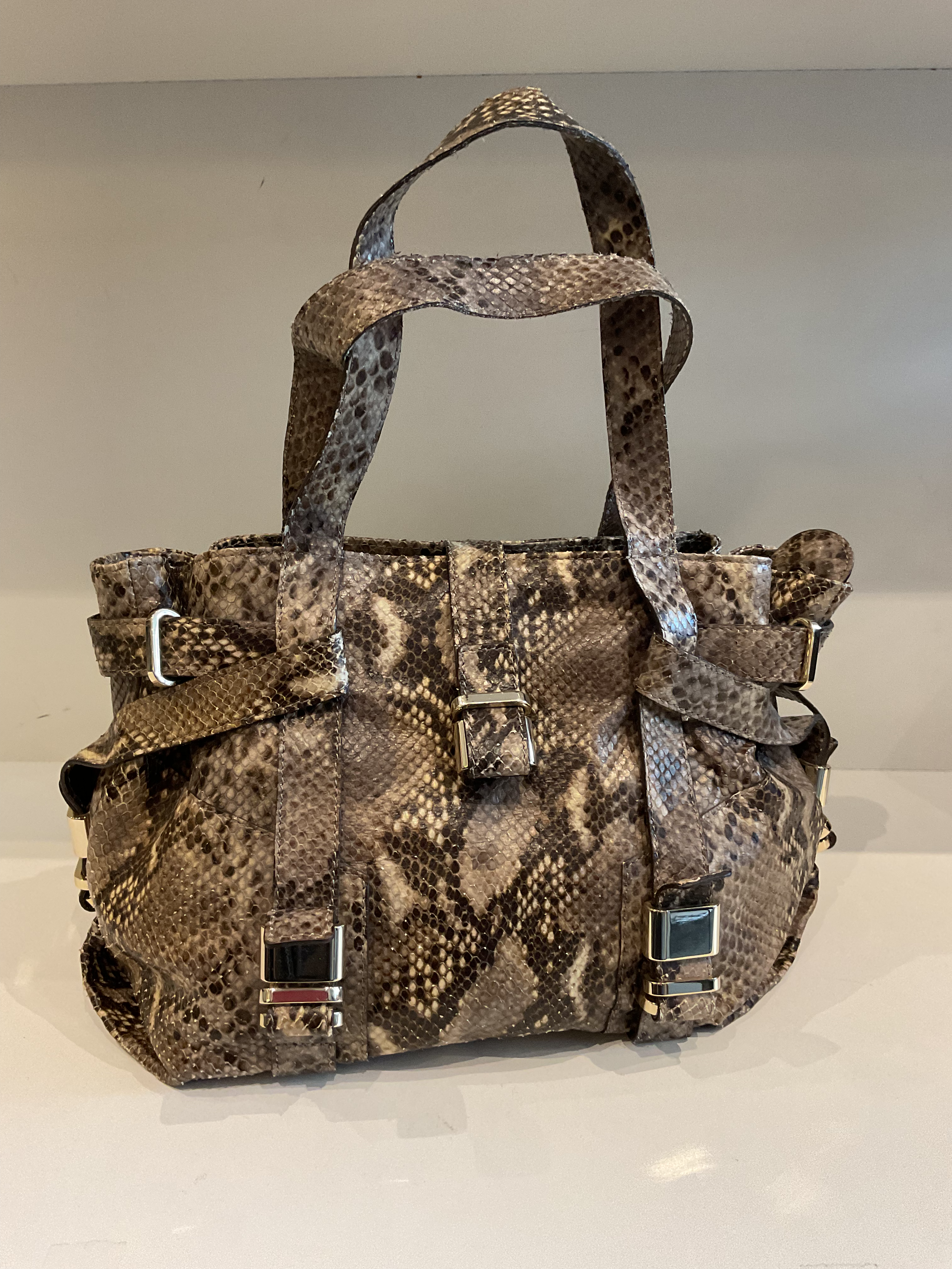 Lk Bennett ss/Annina grey / brown shoulder handbag
