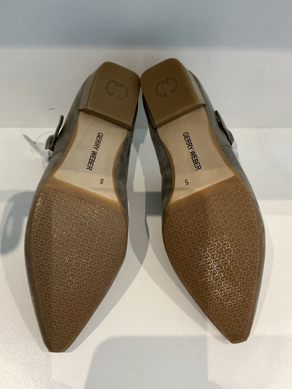 Thumbnail: Gerry Weber pewter backless mules. Size 5. Brand new with tags