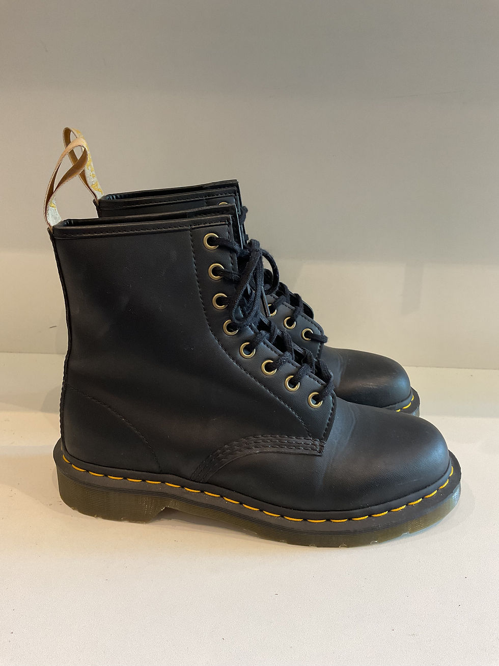 Thumbnail: Dr martens black leather ankle boots size 7