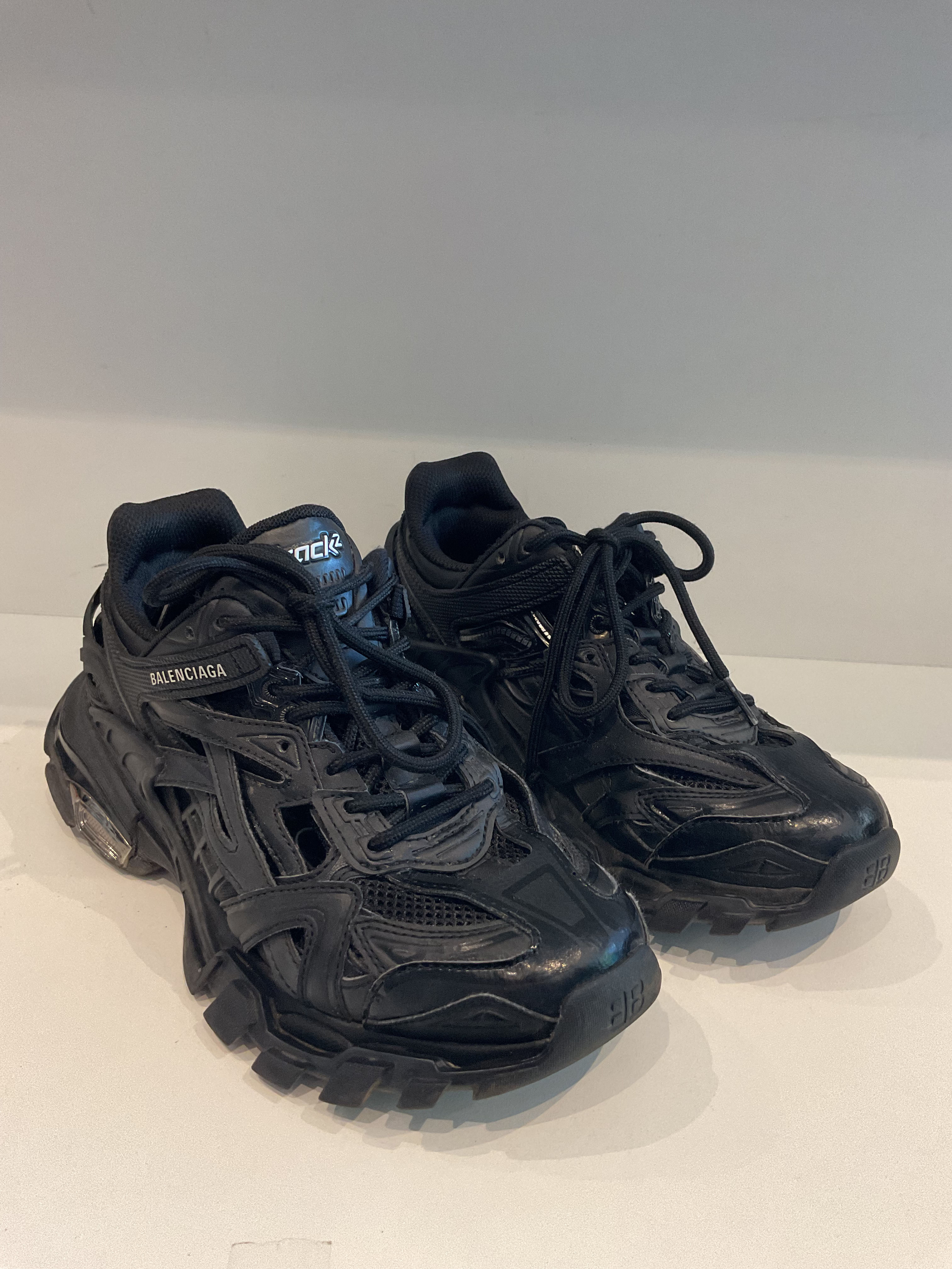 Balenciaga black track 2 trainers size 4